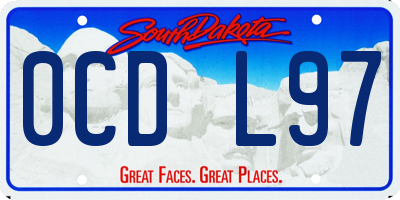 SD license plate 0CDL97