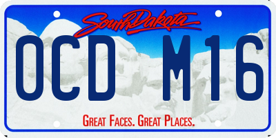 SD license plate 0CDM16
