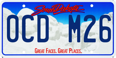 SD license plate 0CDM26