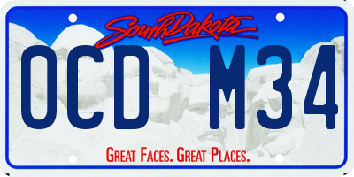 SD license plate 0CDM34