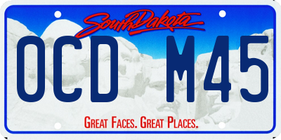 SD license plate 0CDM45