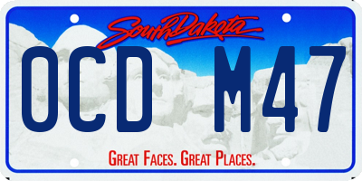 SD license plate 0CDM47