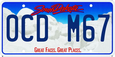 SD license plate 0CDM67