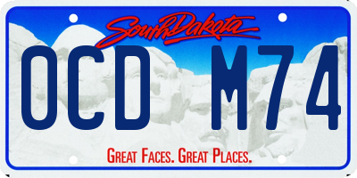 SD license plate 0CDM74