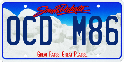 SD license plate 0CDM86