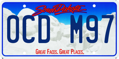 SD license plate 0CDM97