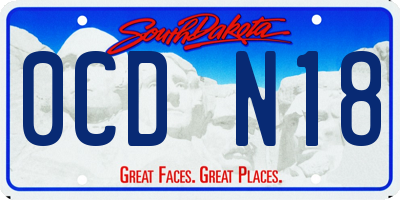 SD license plate 0CDN18