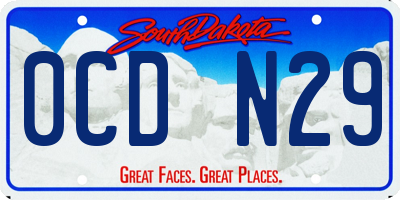 SD license plate 0CDN29