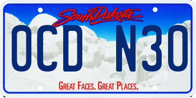 SD license plate 0CDN30