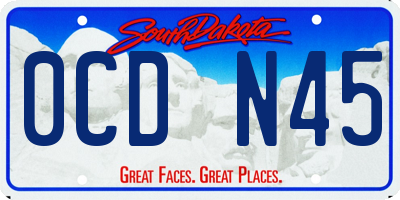 SD license plate 0CDN45
