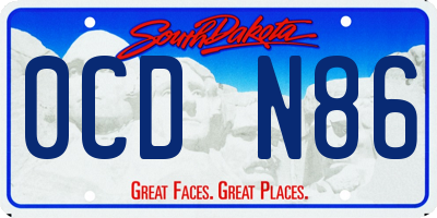 SD license plate 0CDN86