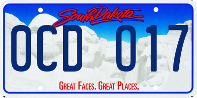 SD license plate 0CDO17