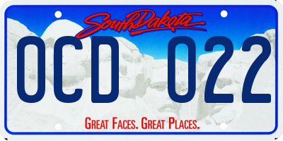 SD license plate 0CDO22