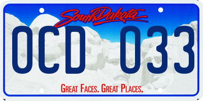 SD license plate 0CDO33