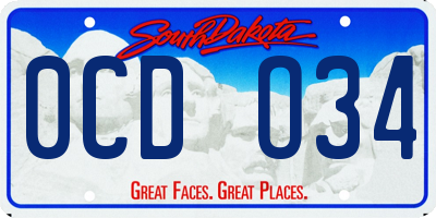 SD license plate 0CDO34