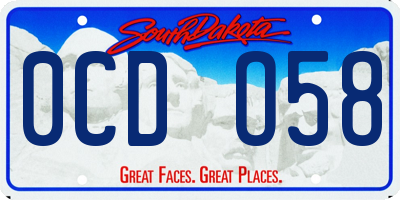 SD license plate 0CDO58