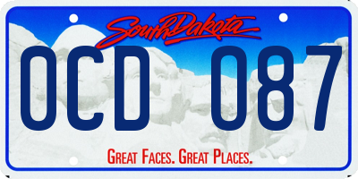 SD license plate 0CDO87