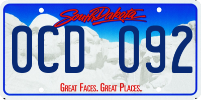 SD license plate 0CDO92