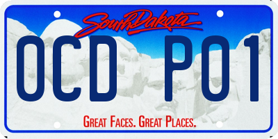 SD license plate 0CDP01