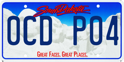 SD license plate 0CDP04