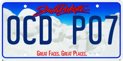 SD license plate 0CDP07