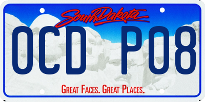 SD license plate 0CDP08