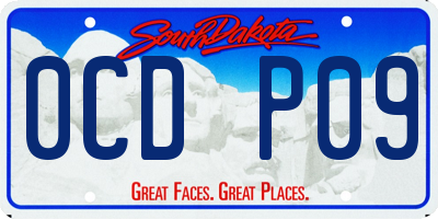 SD license plate 0CDP09