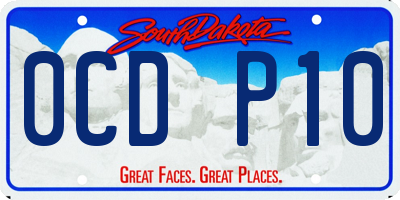 SD license plate 0CDP10
