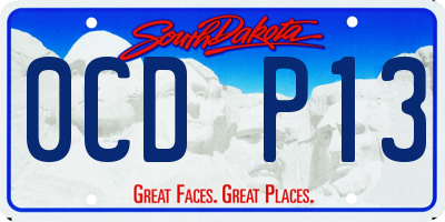 SD license plate 0CDP13