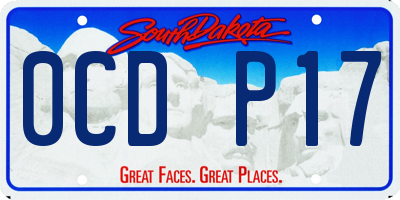 SD license plate 0CDP17