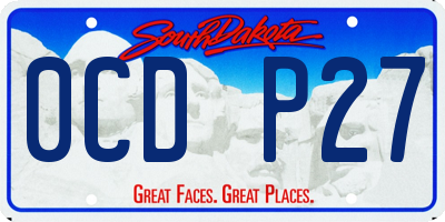 SD license plate 0CDP27