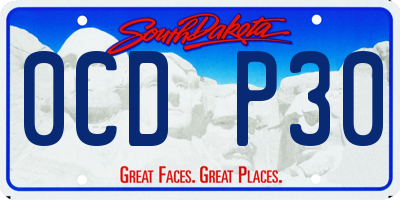 SD license plate 0CDP30