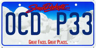 SD license plate 0CDP33