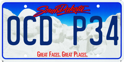 SD license plate 0CDP34