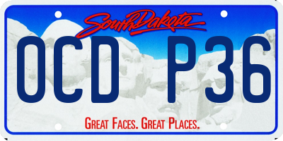 SD license plate 0CDP36
