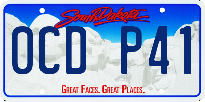 SD license plate 0CDP41