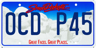 SD license plate 0CDP45