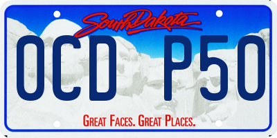 SD license plate 0CDP50
