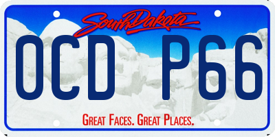 SD license plate 0CDP66