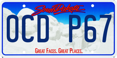 SD license plate 0CDP67