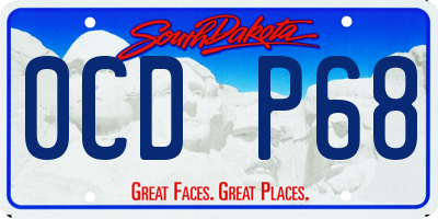 SD license plate 0CDP68
