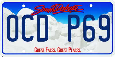 SD license plate 0CDP69