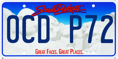 SD license plate 0CDP72