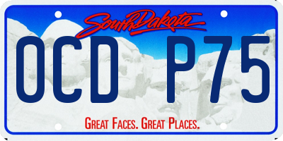 SD license plate 0CDP75