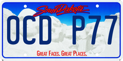 SD license plate 0CDP77