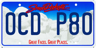 SD license plate 0CDP80