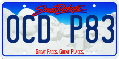 SD license plate 0CDP83