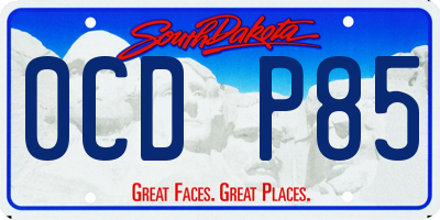 SD license plate 0CDP85