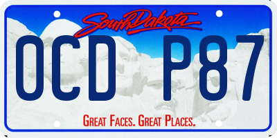 SD license plate 0CDP87