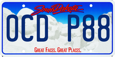 SD license plate 0CDP88